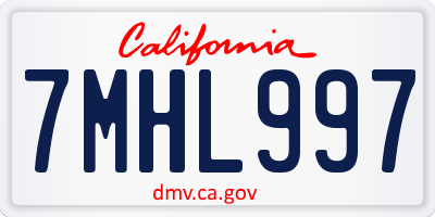 CA license plate 7MHL997