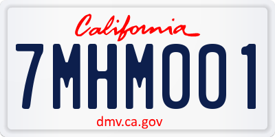 CA license plate 7MHM001