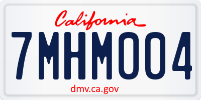 CA license plate 7MHM004