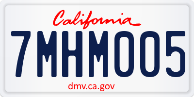CA license plate 7MHM005