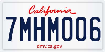 CA license plate 7MHM006