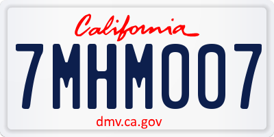 CA license plate 7MHM007
