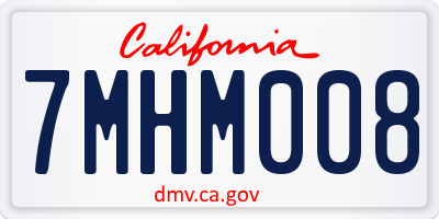 CA license plate 7MHM008