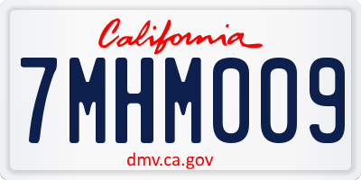 CA license plate 7MHM009