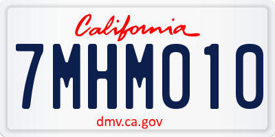 CA license plate 7MHM010