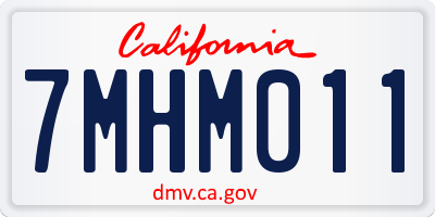 CA license plate 7MHM011