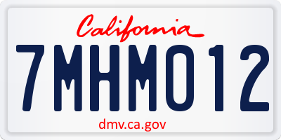 CA license plate 7MHM012