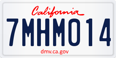 CA license plate 7MHM014