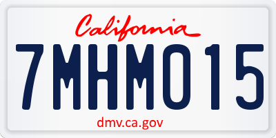 CA license plate 7MHM015