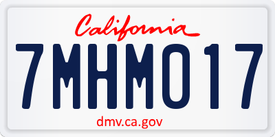 CA license plate 7MHM017