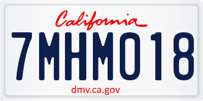 CA license plate 7MHM018