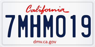 CA license plate 7MHM019