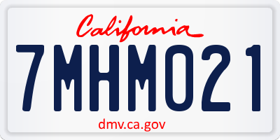 CA license plate 7MHM021