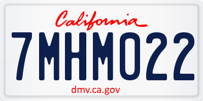 CA license plate 7MHM022