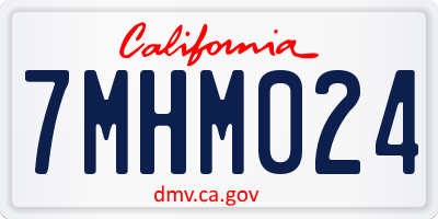 CA license plate 7MHM024