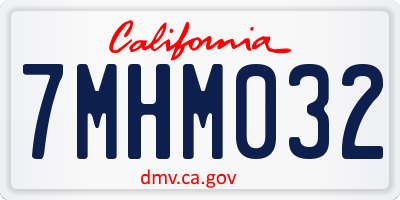 CA license plate 7MHM032