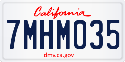 CA license plate 7MHM035