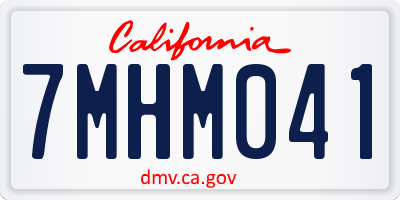 CA license plate 7MHM041