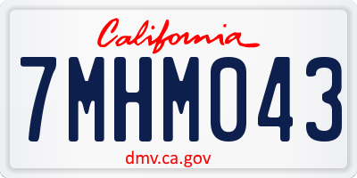 CA license plate 7MHM043