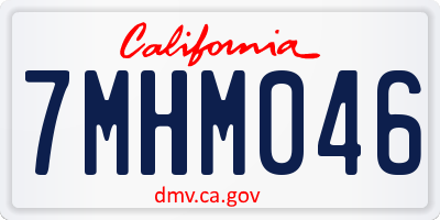 CA license plate 7MHM046