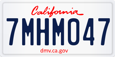 CA license plate 7MHM047