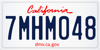 CA license plate 7MHM048