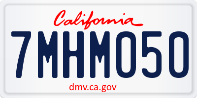 CA license plate 7MHM050