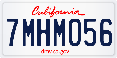 CA license plate 7MHM056