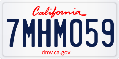 CA license plate 7MHM059