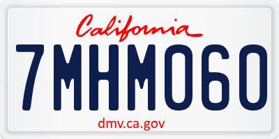 CA license plate 7MHM060