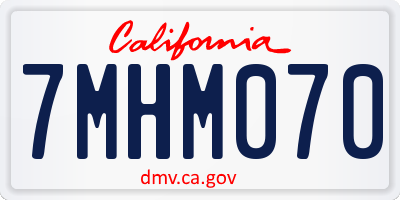 CA license plate 7MHM070