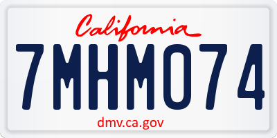 CA license plate 7MHM074