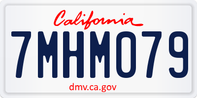 CA license plate 7MHM079