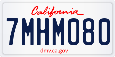 CA license plate 7MHM080