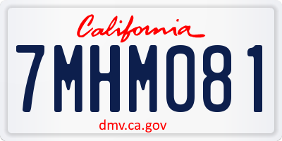 CA license plate 7MHM081