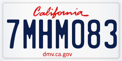 CA license plate 7MHM083