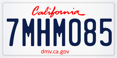 CA license plate 7MHM085