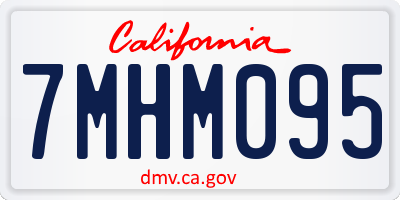 CA license plate 7MHM095