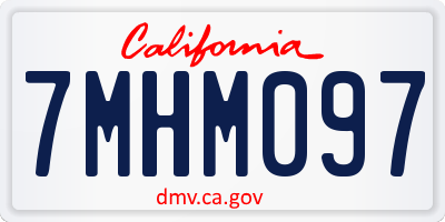 CA license plate 7MHM097