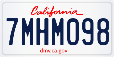 CA license plate 7MHM098