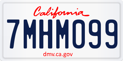 CA license plate 7MHM099