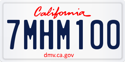 CA license plate 7MHM100