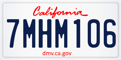 CA license plate 7MHM106