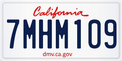 CA license plate 7MHM109