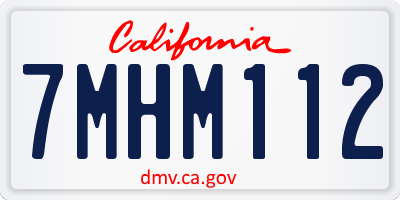 CA license plate 7MHM112