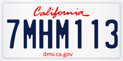 CA license plate 7MHM113