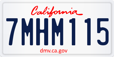 CA license plate 7MHM115