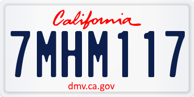 CA license plate 7MHM117
