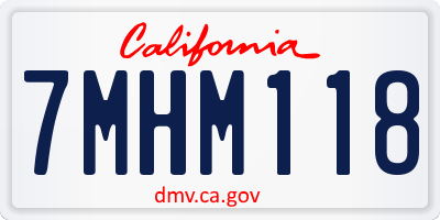 CA license plate 7MHM118