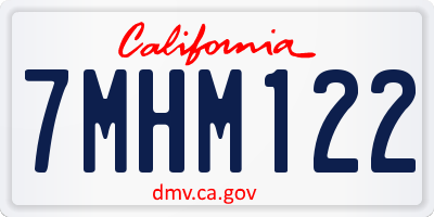 CA license plate 7MHM122